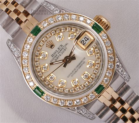 rolex ladies 26mm datejust custom diamond bezel champagne dial|rolex lady datejust 31 everose.